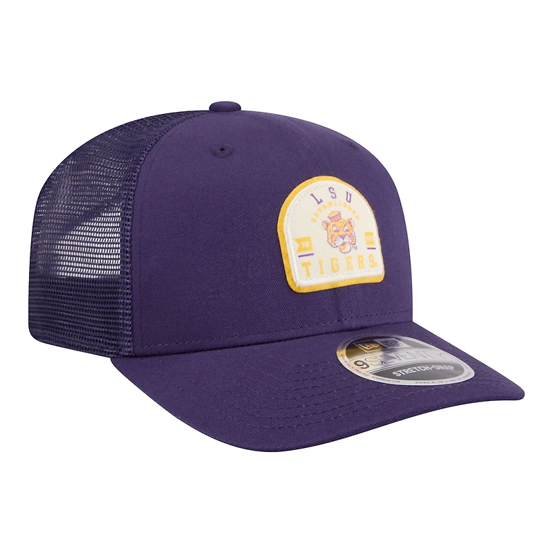 Men's New Era Purple LSU Tigers Patched 9SEVENTY Trucker Adjustable Hat