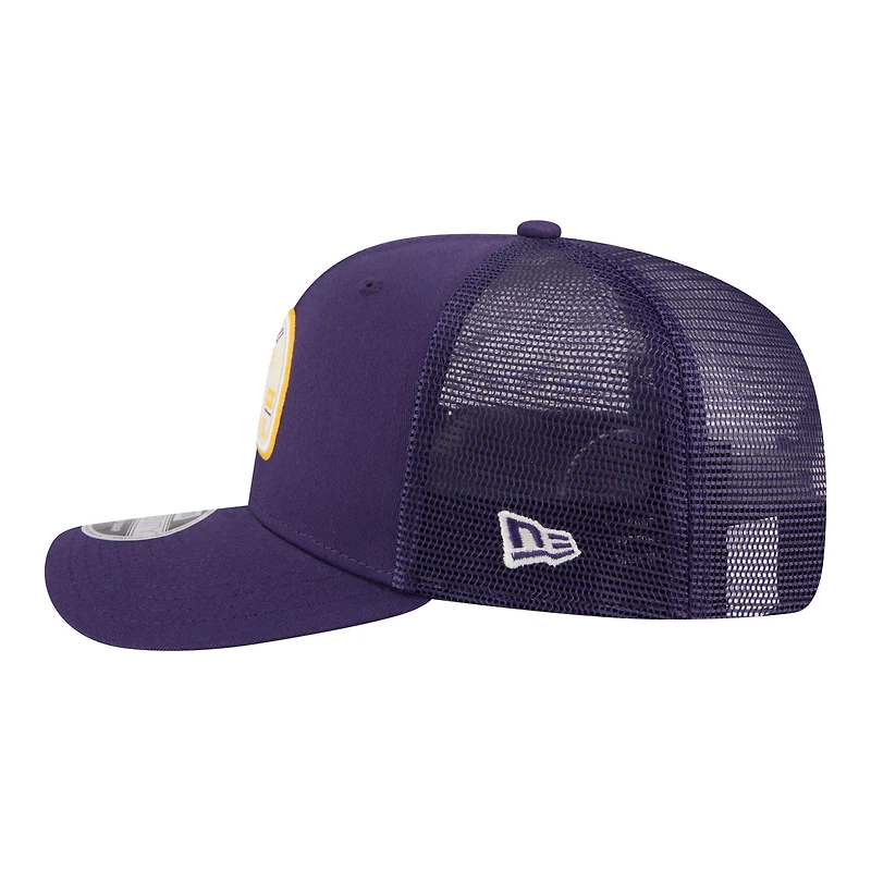 Casquette trucker ajustable New Era 9SEVENTY violette pour homme avec écusson LSU Tigers