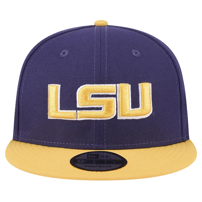 Casquette Snapback bicolore violette LSU Tigers 9FIFTY de New Era pour homme