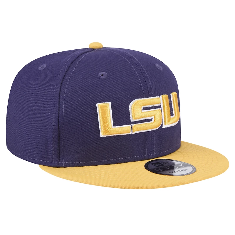 Casquette Snapback bicolore violette LSU Tigers 9FIFTY de New Era pour homme