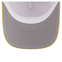 Men's New Era  Stone/Gold LSU Tigers Frayed Patch 9FORTY M-Crown A-Frame Trucker Adjustable Hat