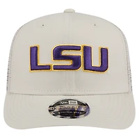 Men's New Era Stone LSU Tigers Canvas 9SEVENTY Stretch-Snap Adjustable Hat