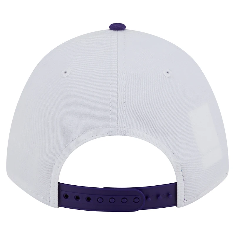 Men's New Era White/Purple LSU Tigers Arch Two-Tone Rope 9FORTY A-Frame M-Crown Adjustable Hat
