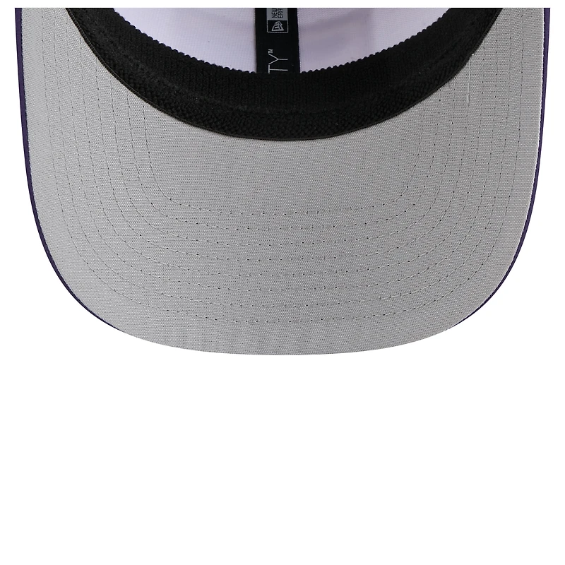 Men's New Era White/Purple LSU Tigers Perforated Patched 9SEVENTY Adjustable Hat