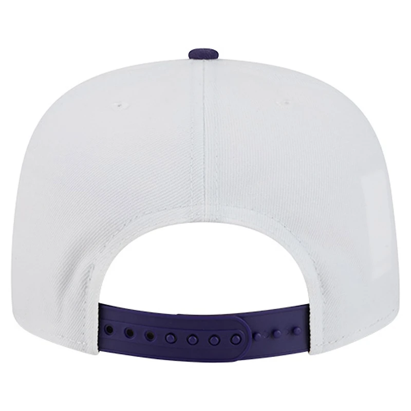 Men's New Era White/Purple LSU Tigers Retro 2019 Peach Bowl Champions 9FIFTY A-Frame Snapback Hat