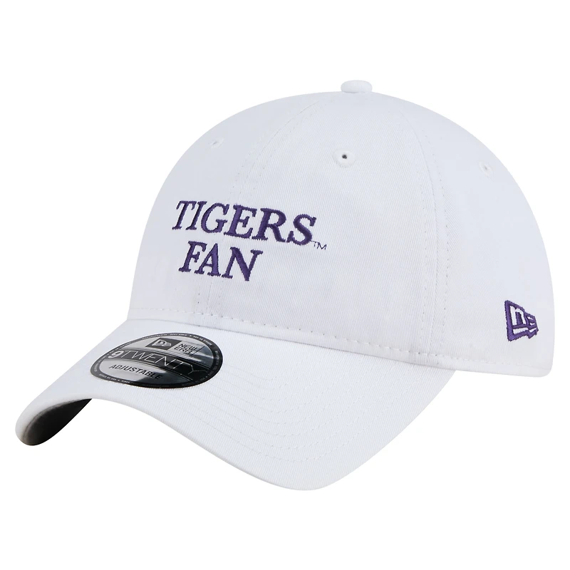 Men's New Era White LSU Tigers Fan 9TWENTY Adjustable Hat