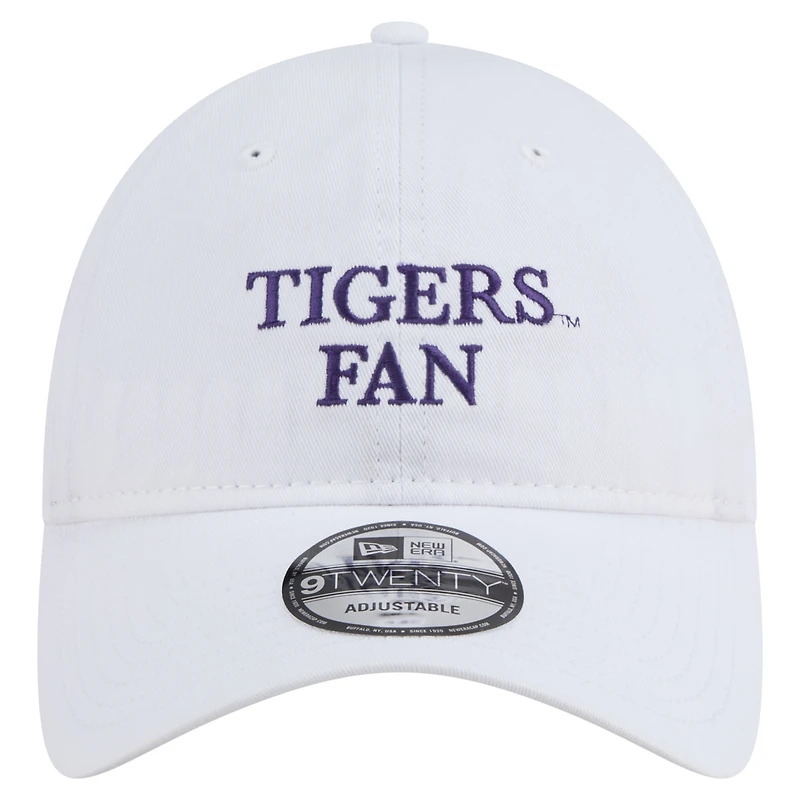 Men's New Era White LSU Tigers Fan 9TWENTY Adjustable Hat