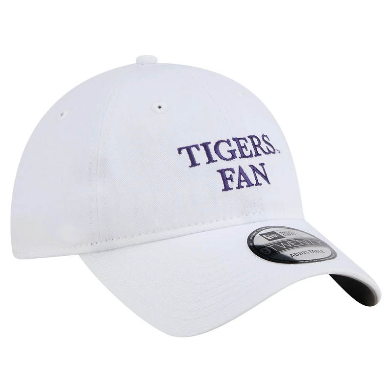 Casquette ajustable New Era blanche LSU Tigers 9TWENTY pour homme