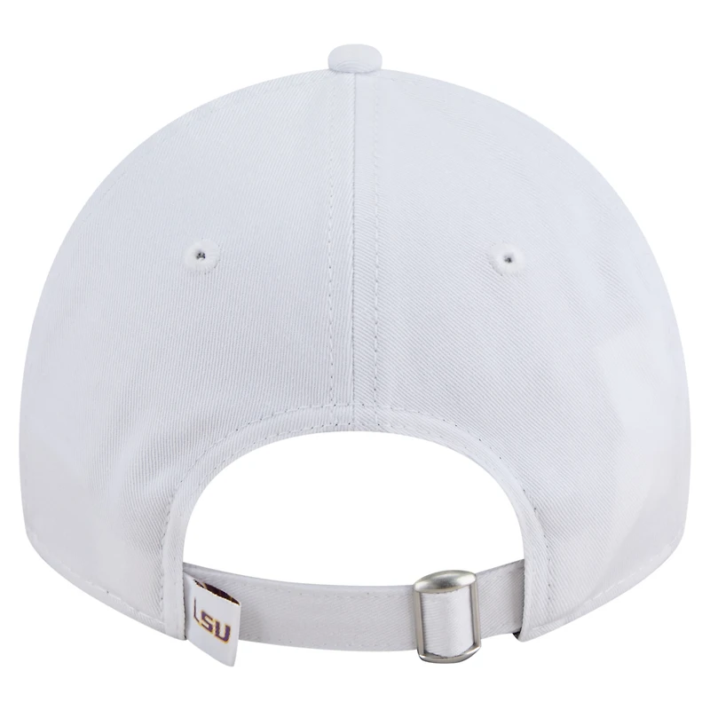 Men's New Era White LSU Tigers Fan 9TWENTY Adjustable Hat