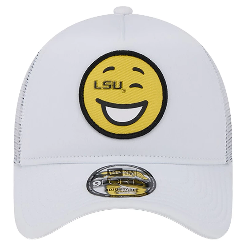Casquette réglable blanche LSU Tigers Wink Foam Trucker New Era pour hommes