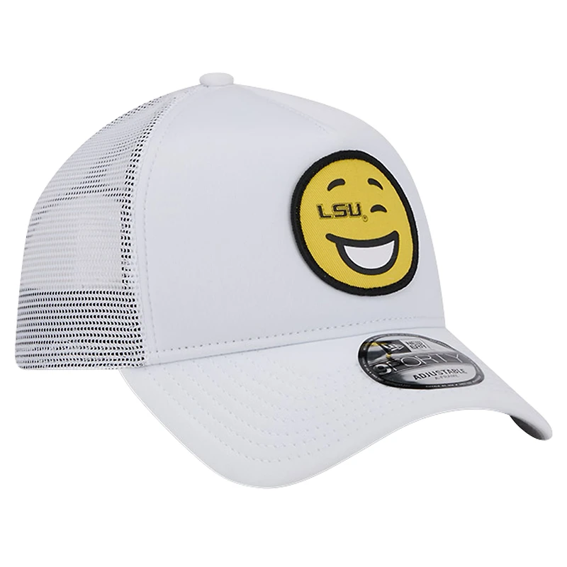 Men's New Era White LSU Tigers Wink Foam Trucker Adjustable Hat