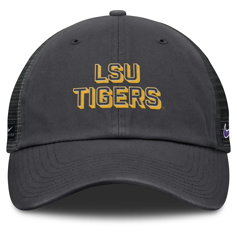 Men's Nike Anthracite LSU Tigers 2025 Gameday On-Field Club Adjustable Trucker Hat