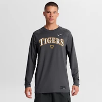 Men's Nike Anthracite LSU Tigers Dugout Dri-FIT Lightweight Crew Pullover
