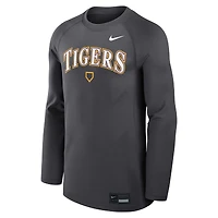Men's Nike Anthracite LSU Tigers Dugout Dri-FIT Lightweight Crew Pullover