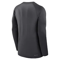 Men's Nike Anthracite LSU Tigers Dugout Dri-FIT Lightweight Crew Pullover