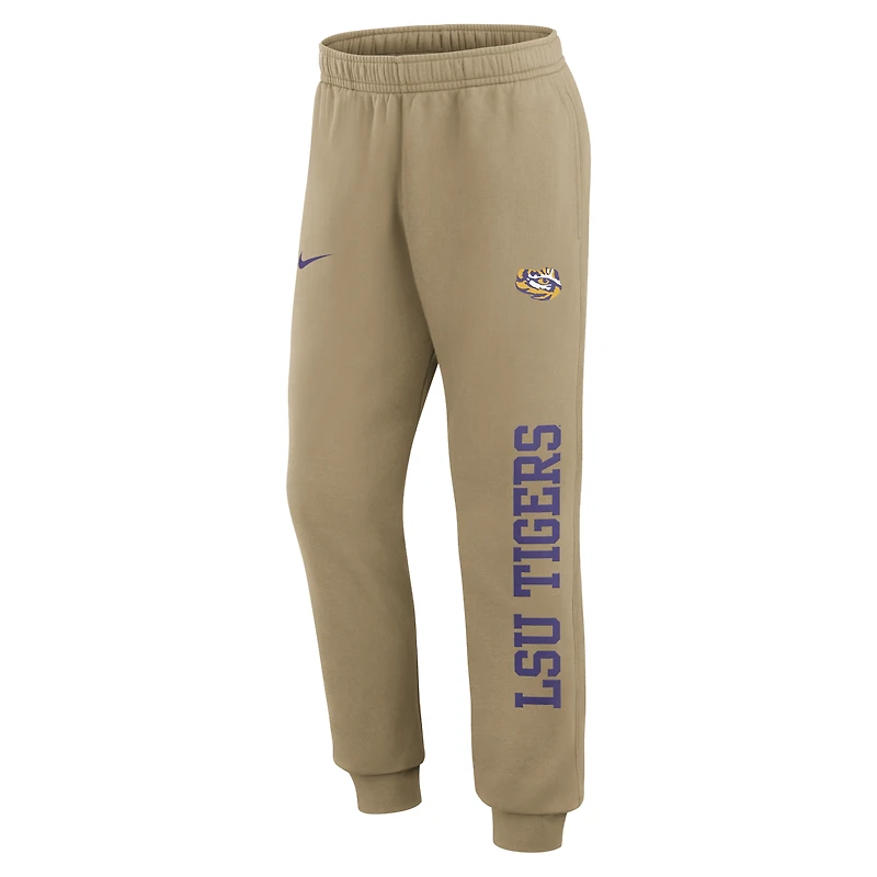 Pantalon de jogging en polaire beige Nike LSU Tigers Primetime Club pour homme