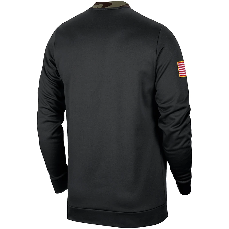 Sweat-shirt à capuche Nike noir/camouflage LSU Tigers pour homme, en hommage aux militaires