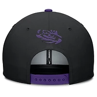 Men's Nike Black/Purple LSU Tigers 2025 Sideline Campus Pro Local Snapback Hat