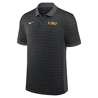 Polo Nike noir Dri-FIT pour homme, coupe début de saison 2025, avec rayures Victory Sideline des LSU Tigers