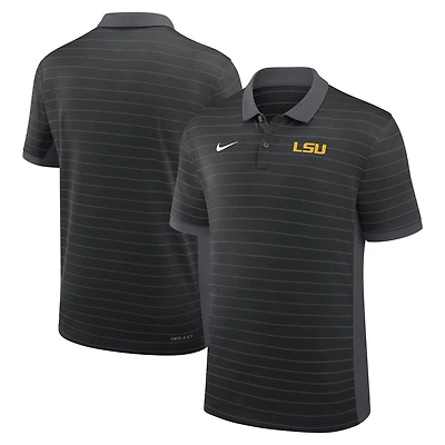 Polo Nike noir Dri-FIT pour homme, coupe début de saison 2025, avec rayures Victory Sideline des LSU Tigers