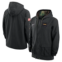 Men's Nike Black LSU Tigers 2025 NCAA Military Appreciation Full-Snap Jacket
