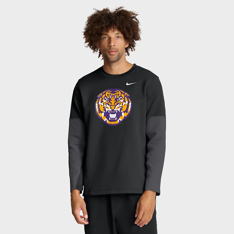 Men's Nike Purple LSU Tigers 2025 Sideline Coach Therma-FIT Long Sleeve T-Shirt