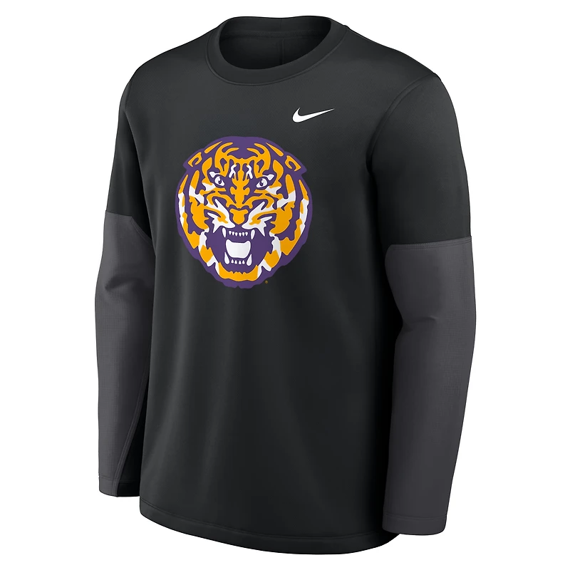 Men's Nike LSU Tigers 2025 Sideline Coach Therma-FIT Long Sleeve T-Shirt