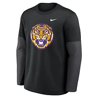 Men's Nike LSU Tigers 2025 Sideline Coach Therma-FIT Long Sleeve T-Shirt