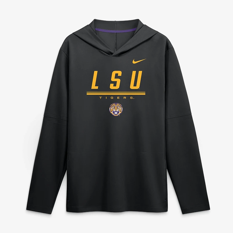 Haut à capuche léger manches longues Nike violet LSU Tigers 2026 Sideline pour homme, technologie Dri-FIT