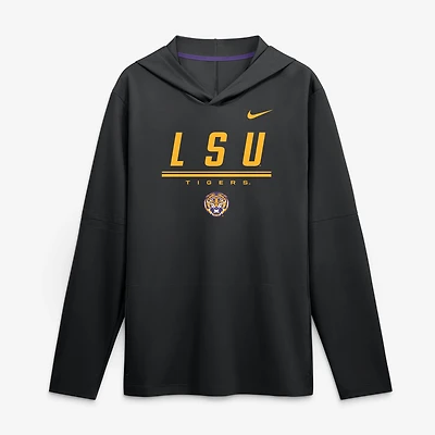 Men's Nike LSU Tigers 2026 Sideline Lightweight Long Sleeve Hooded Dri-FIT Top