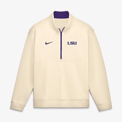 Pull-over Nike crème LSU Tigers Primetime Club Fleece demi-zip pour homme