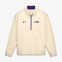 Pull-over Nike crème LSU Tigers Primetime Club Fleece demi-zip pour homme