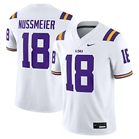 Maillot de football américain Nike Garrett Nussmeier blanc pour homme des LSU Tigers