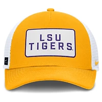 Men's Nike Gold/White LSU Tigers 2025 On-Field Rise Patch Trucker Adjustable Hat
