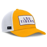 Men's Nike Purple/White LSU Tigers 2025 On-Field Rise Patch Trucker Adjustable Hat