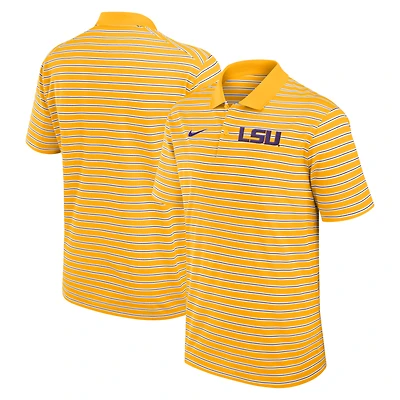 Men's Nike Gold/White LSU Tigers Primetime Victory Striped Dri-FIT Polo