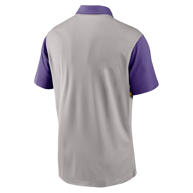 Polo Nike Vapor Dri-FIT gris/violet pour homme des LSU Tigers