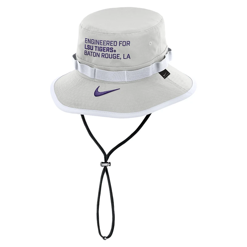 Men's Nike Gray LSU Tigers 2025 Sideline Apex Boonie Performance Bucket Hat