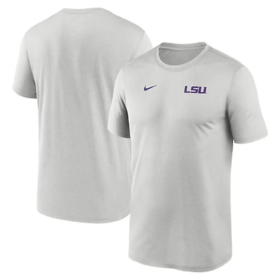 Men's Nike Gray LSU Tigers 2025 Sideline Small Logo Legend Performance T-Shirt
