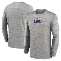 Men's Nike Gray LSU Tigers 2025 Sideline Velocity Performance Long Sleeve T-Shirt