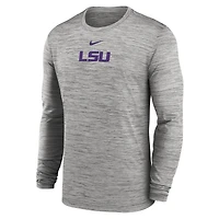 Men's Nike Gray LSU Tigers 2025 Sideline Velocity Performance Long Sleeve T-Shirt
