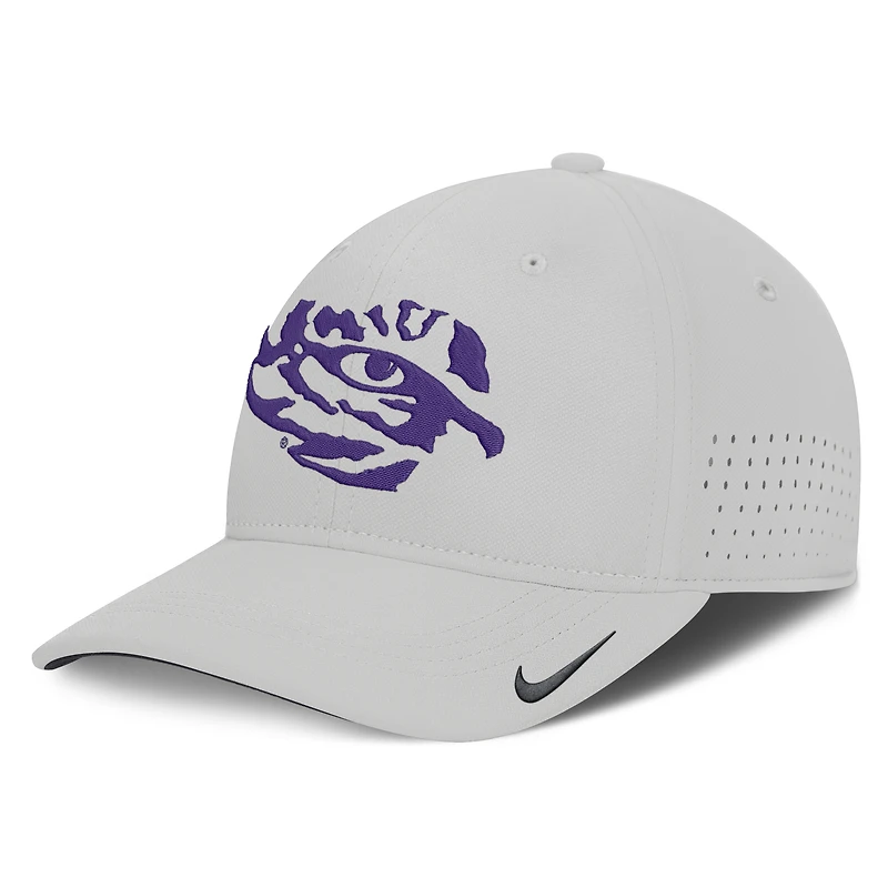 Men's Nike Purple LSU Tigers 2026 Sideline Practice AeroBill Swooshflex Dri-FIT Hat