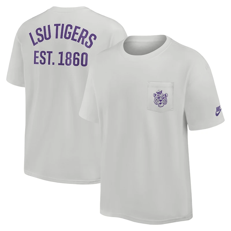 Men's Nike Gray LSU Tigers Legacy 2-Hit Max90 Pocket T-Shirt