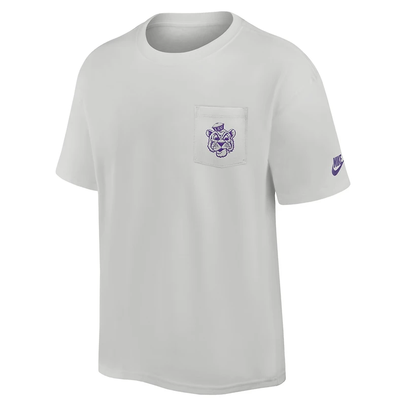 T-shirt Nike gris LSU Tigers Legacy 2-Hit Max90 Pocket pour homme