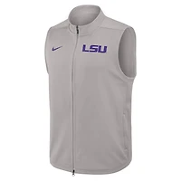 Gilet Nike gris LSU Tigers Primetime Victory Performance à fermeture éclair intégrale pour homme