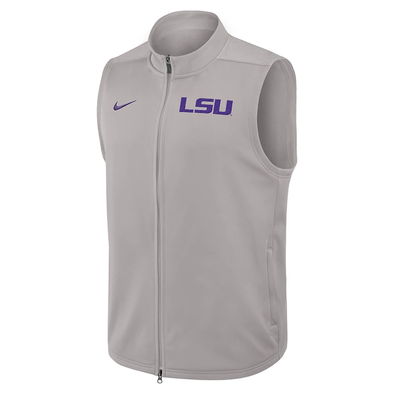 Gilet zippé Nike blanc LSU Tigers Primetime Victory Therma-FIT pour homme