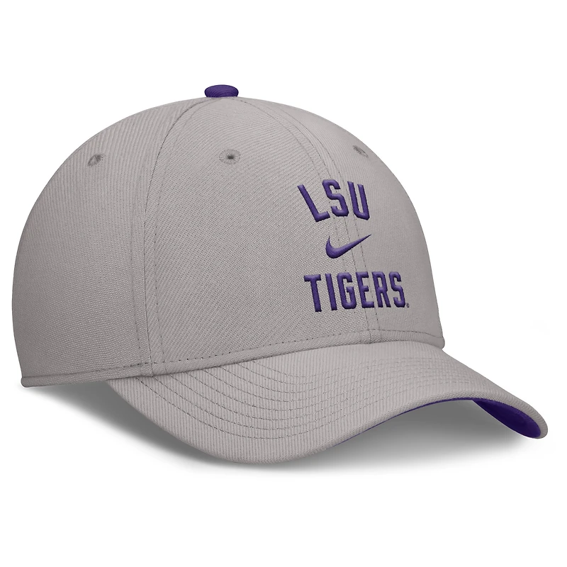 Casquette Nike grise LSU Tigers Rise Prep Performance Flex pour homme