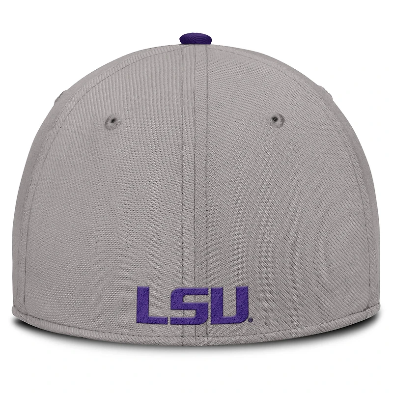 Casquette Nike grise LSU Tigers Rise Prep Performance Flex pour homme