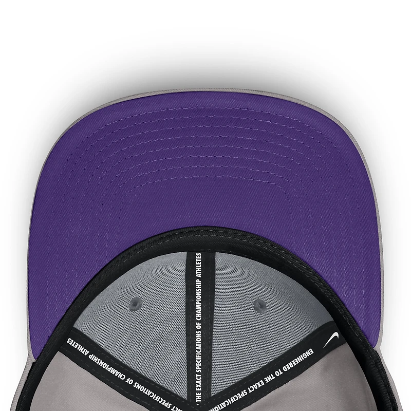 Casquette Nike grise LSU Tigers Rise Prep Performance Flex pour homme