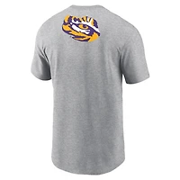 Men's Nike Heather Gray LSU Tigers Campus 2-Hit Primary Mascot T-Shirt
